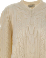 LANEUS Maglia in misto lana e alpaca WHITE Donna 