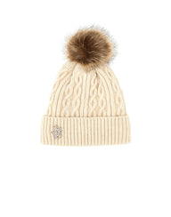 LIU-JO Cappello in maglia con pompon WHITE Donna 