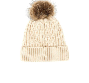 LIU-JO Cappello in maglia con pompon WHITE Donna 