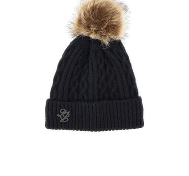LIU-JO Cappello in maglia con pompon BLACK Donna 
