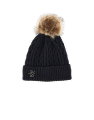 LIU-JO Cappello in maglia con pompon BLACK Donna 