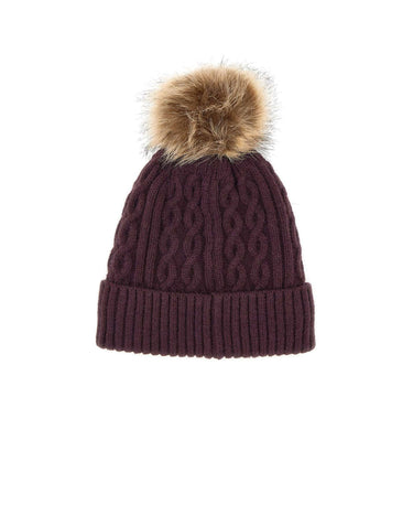 LIU-JO Cappello in maglia con pompon PURPLE Donna 