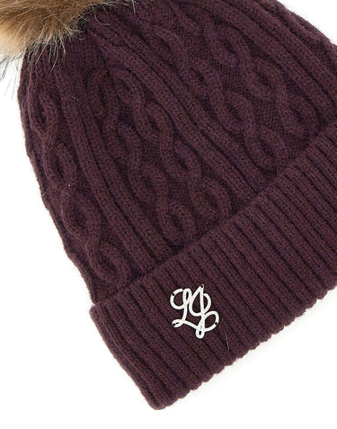 LIU-JO Cappello in maglia con pompon PURPLE Donna 