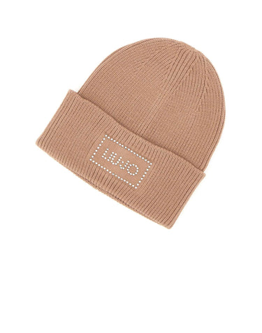 LIU-JO Berretto con logo di strass BROWN Donna 