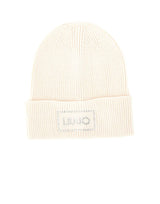 LIU-JO Berretto con logo di strass WHITE Donna 