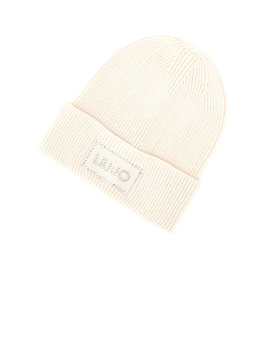 LIU-JO Berretto con logo di strass WHITE Donna 