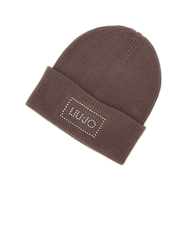 LIU-JO Berretto con logo di strass BROWN Donna 