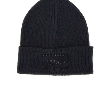 LIU-JO Berretto con logo di strass BLACK Donna 