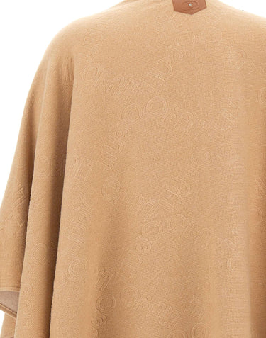 LIU-JO Poncho con logo embossed BROWN Donna 
