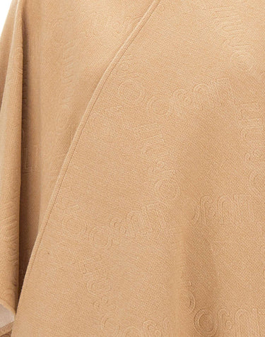 LIU-JO Poncho con logo embossed BROWN Donna 