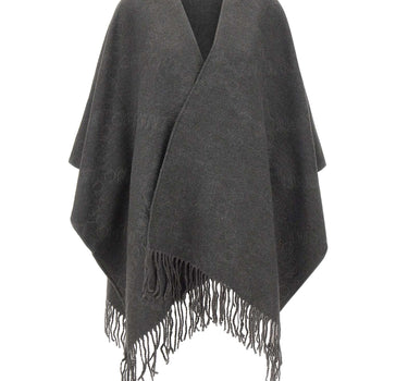 LIU-JO Poncho con logo embossed GREY Donna 