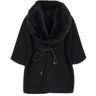 LIU-JO Poncho in eco montone BLACK Donna 