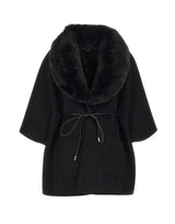 LIU-JO Poncho in eco montone BLACK Donna 