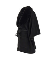 LIU-JO Poncho in eco montone BLACK Donna 