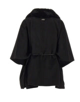 LIU-JO Poncho in eco montone BLACK Donna 