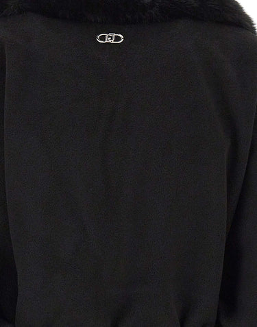 LIU-JO Poncho in eco montone BLACK Donna 