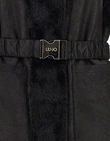 LIU-JO Smanicato in eco montone BLACK Donna 