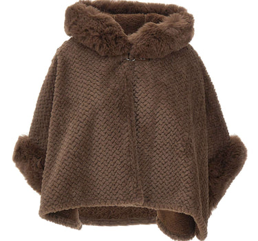 LIU-JO Poncho con cappuccio BROWN Donna 