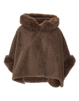 LIU-JO Poncho con cappuccio BROWN Donna 