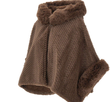 LIU-JO Poncho con cappuccio BROWN Donna 