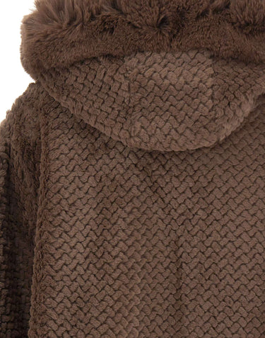 LIU-JO Poncho con cappuccio BROWN Donna 