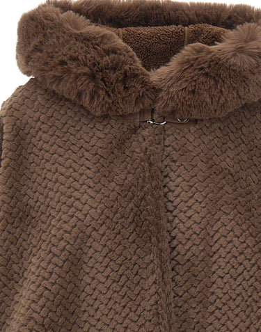 LIU-JO Poncho con cappuccio BROWN Donna 