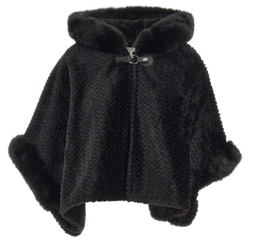 LIU-JO Poncho con cappuccio BLACK Donna 