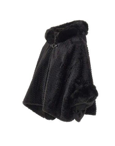 LIU-JO Poncho con cappuccio BLACK Donna 