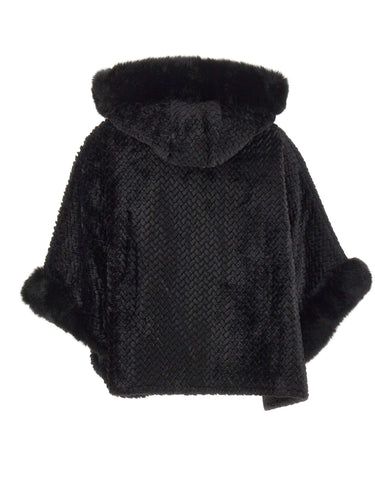 LIU-JO Poncho con cappuccio BLACK Donna 