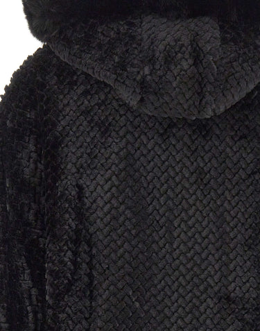 LIU-JO Poncho con cappuccio BLACK Donna 