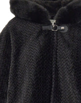 LIU-JO Poncho con cappuccio BLACK Donna 