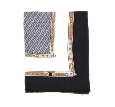 LIU-JO Stola con logo monogram GREY Donna 