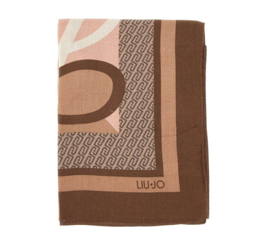 LIU-JO Foulard con logo monogram BROWN Donna 