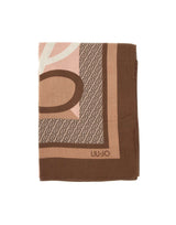LIU-JO Foulard con logo monogram BROWN Donna 