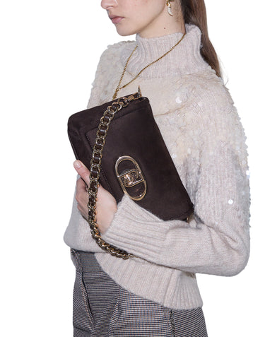 LIU-JO Borsa a spalla "Lapuffy Media" BROWN Donna 