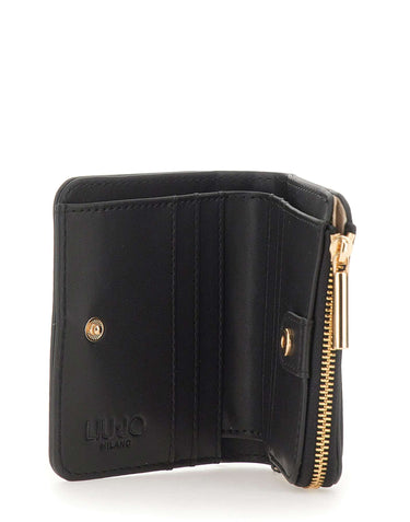 LIU-JO Portafogli "Caliwen" piccolo con patta e zip BLACK Donna 
