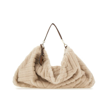 LIU-JO Borsa a spalla grande in ecopelliccia BEIGE Donna 