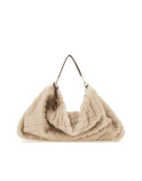 LIU-JO Borsa a spalla grande in ecopelliccia BEIGE Donna 