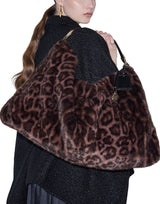 LIU-JO Borsa a spalla in ecopelliccia maculata BROWN Donna 