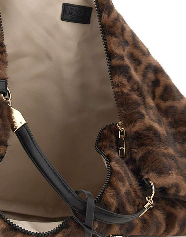 LIU-JO Borsa a spalla in ecopelliccia maculata BROWN Donna 