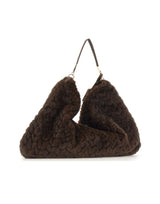 LIU-JO Borsa a spalla grande in ecopelliccia BROWN Donna 