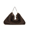 LIU-JO Borsa a spalla grande in ecopelliccia BROWN Donna 