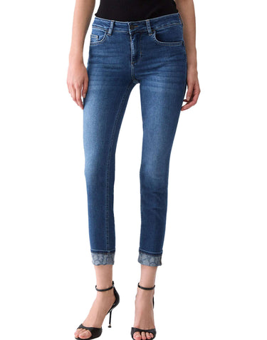 LIU-JO Jeans "Monroe" con strass BLUE Donna 