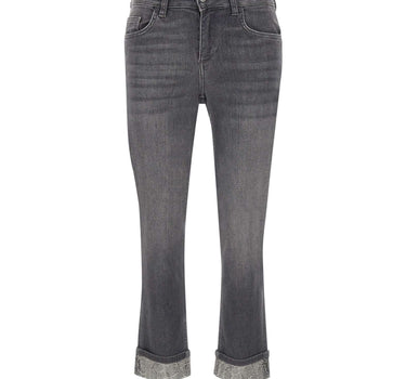 LIU-JO Jeans "Monroe" con strass GREY Donna 