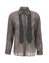 LIU-JO Camicia stampata con cravatta MULTICOLOR Donna 
