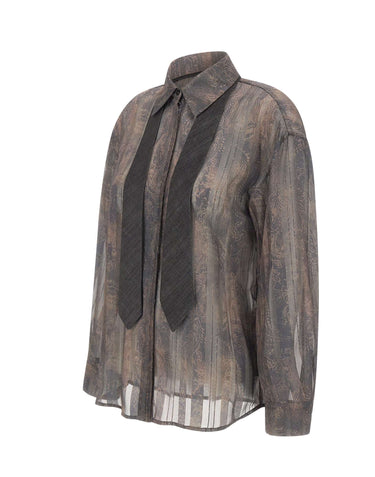 LIU-JO Camicia stampata con cravatta MULTICOLOR Donna 