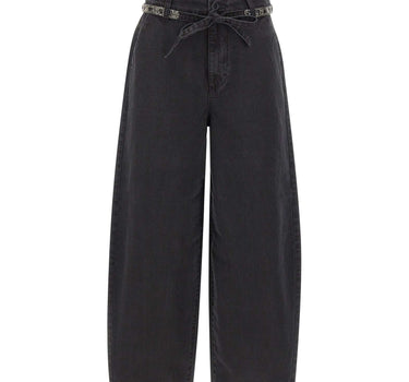LIU-JO Jeansi balloon con cintura ricamata BLACK Donna 