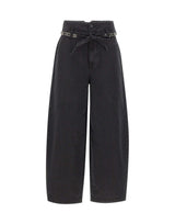 LIU-JO Jeansi balloon con cintura ricamata BLACK Donna 