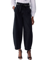 LIU-JO Jeansi balloon con cintura ricamata BLACK Donna 