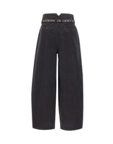 LIU-JO Jeansi balloon con cintura ricamata BLACK Donna 